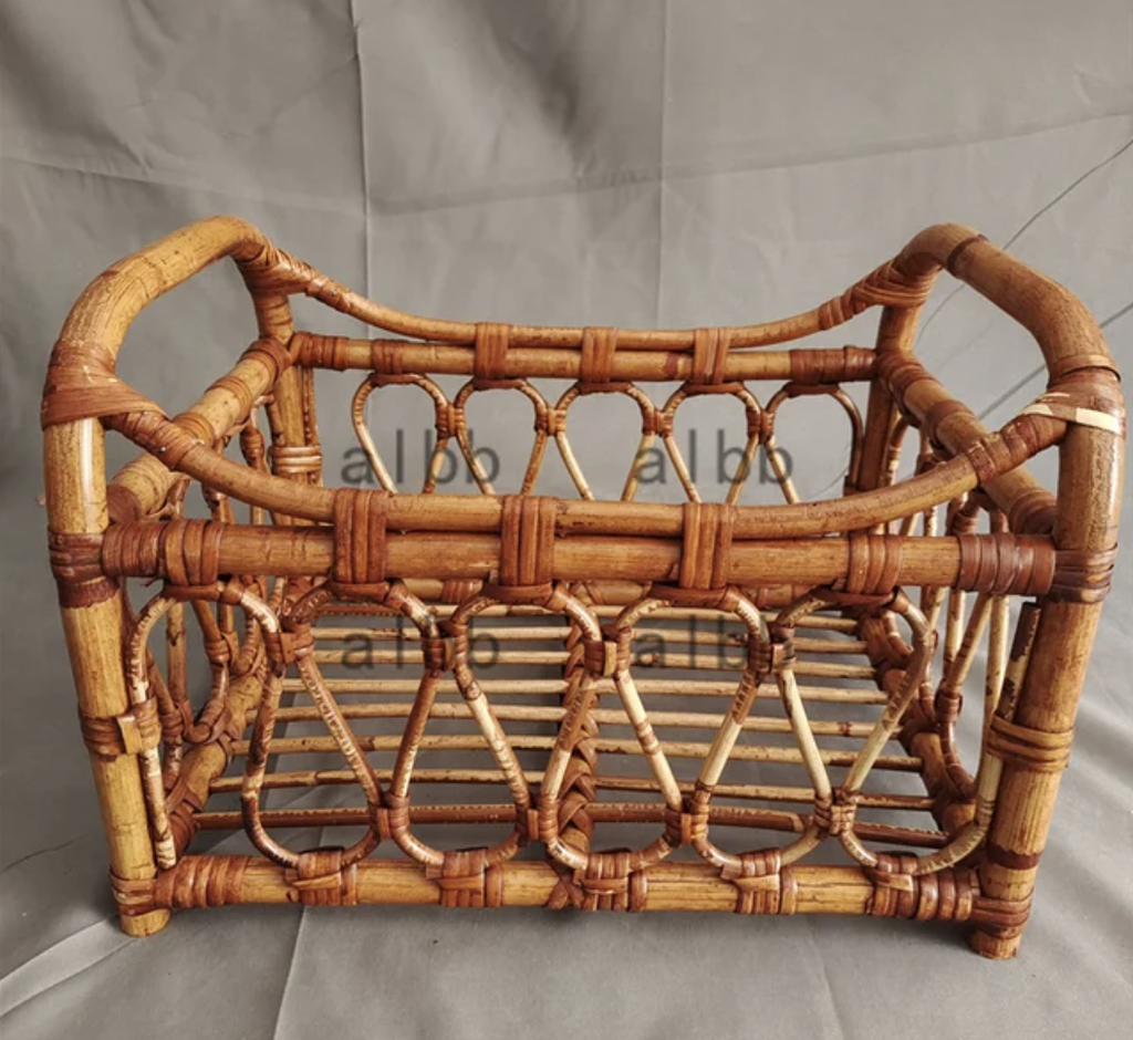 Newborn Photography Props Handmade Rattan Bamboo Chair Bed Photography Prop Studio Posing