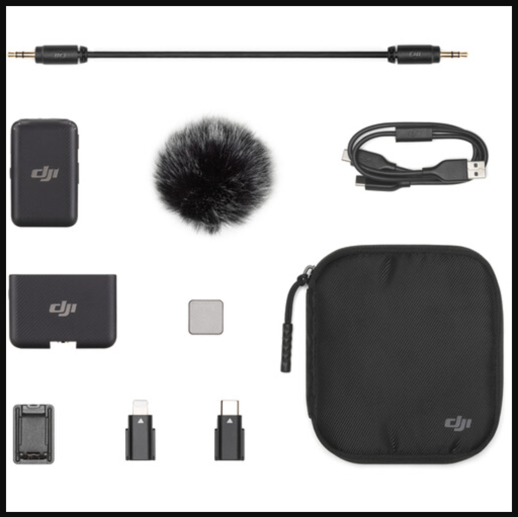 DJI Mic Compact Digital Wireless Microphone System/Recorder for Camera & Smartphone (2.4 GHz)