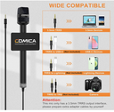 Comica Handheld Interview Microphone, HRM-S 3.5mm TRRS Cardioid Condenser Reporter Microphone for Recording, Speech, Stage, Vocal Mic for Smartphones Laptops and DSLR Cameras