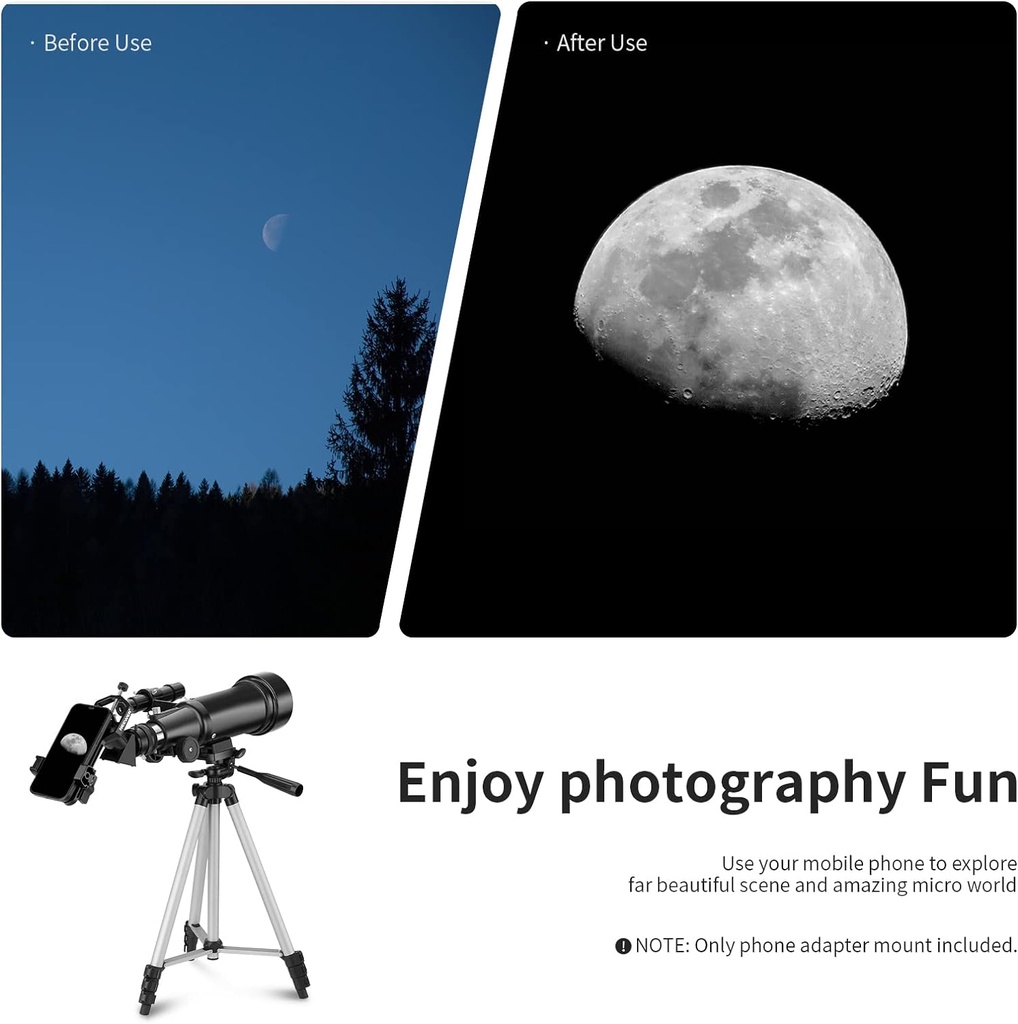 NEEWER Metal Telescope Phone Mount, 2.09"-3.54" Universal Cell Phone Mount for Spotting Scope Telescope Microscope Binocular Monocular, Fits Eyepiece with Diameter 1.02"-2.05"