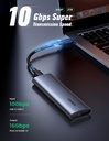 UGREEN 10902 M.2 NVMe SSD Enclosure Adapter Aluminum 10 Gbps USB C 3.1 Gen 2