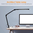 Desk Lamp with Clamp | Swing Arm Desk Light | Eye Caring Table Lamp, Dimmable, 6 Color Modes