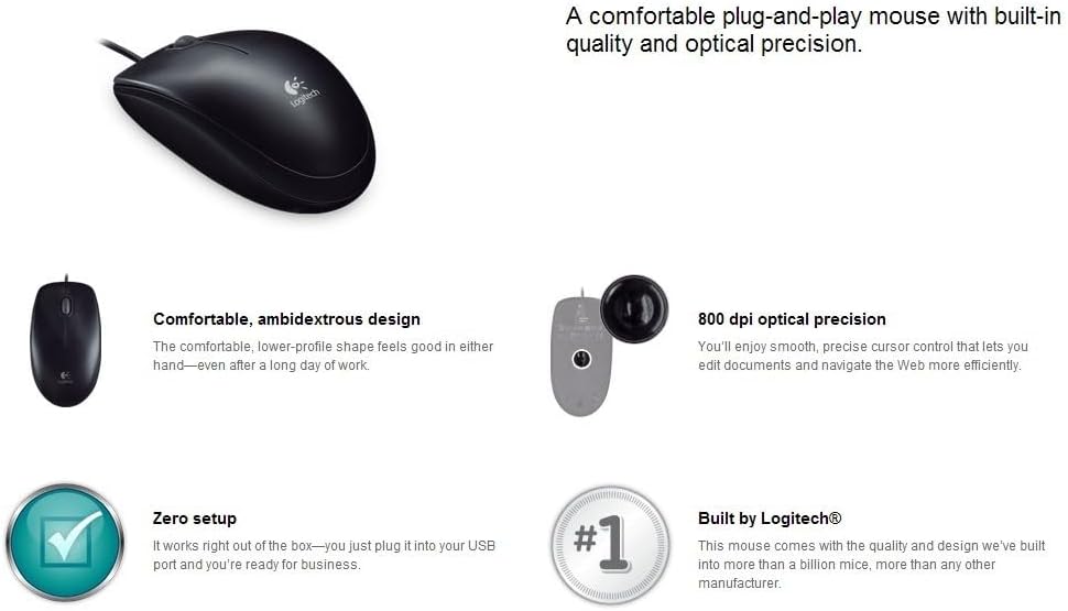 Logitech Optical USB Mouse B100