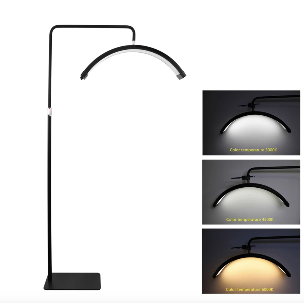HD-M8X Half Moon LED Video Light Crescent Shape Fill Light 36W 3000K-6000K Dimmable with Metal Bracket and Remote Control