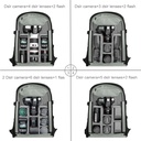 PULUZ PU5015B Outdoor Portable Waterproof Scratch-proof Dual Shoulders Backpack Handheld PTZ Stabilizer Camera Bag with Rain Cover for Digital Camera