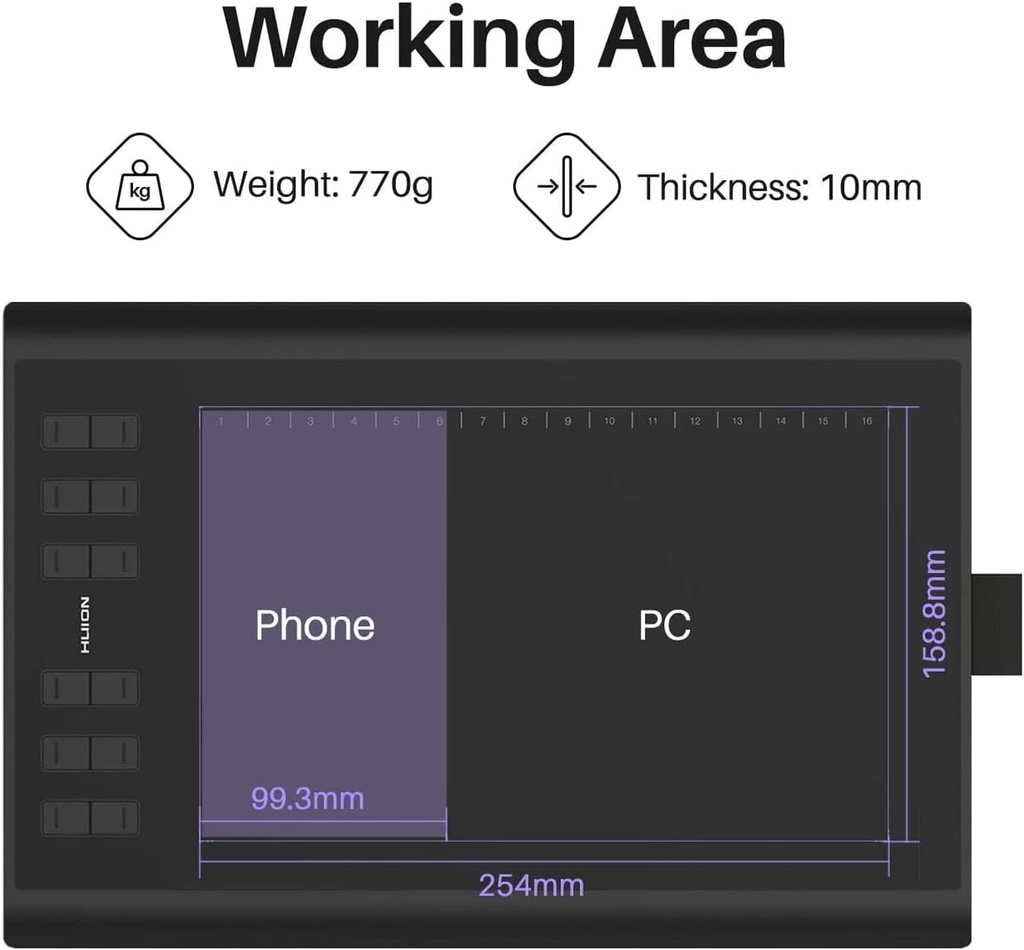 HUION Inspiroy H1060P Graphics Drawing Tablet