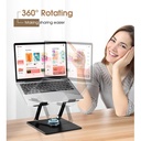 Rotating Aluminum Laptop Stand YL-906 with 2 Cooling Fans up to 15.6'' Black
