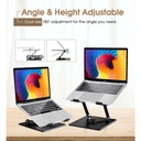 Rotating Aluminum Laptop Stand YL-906 with 2 Cooling Fans up to 15.6'' Black