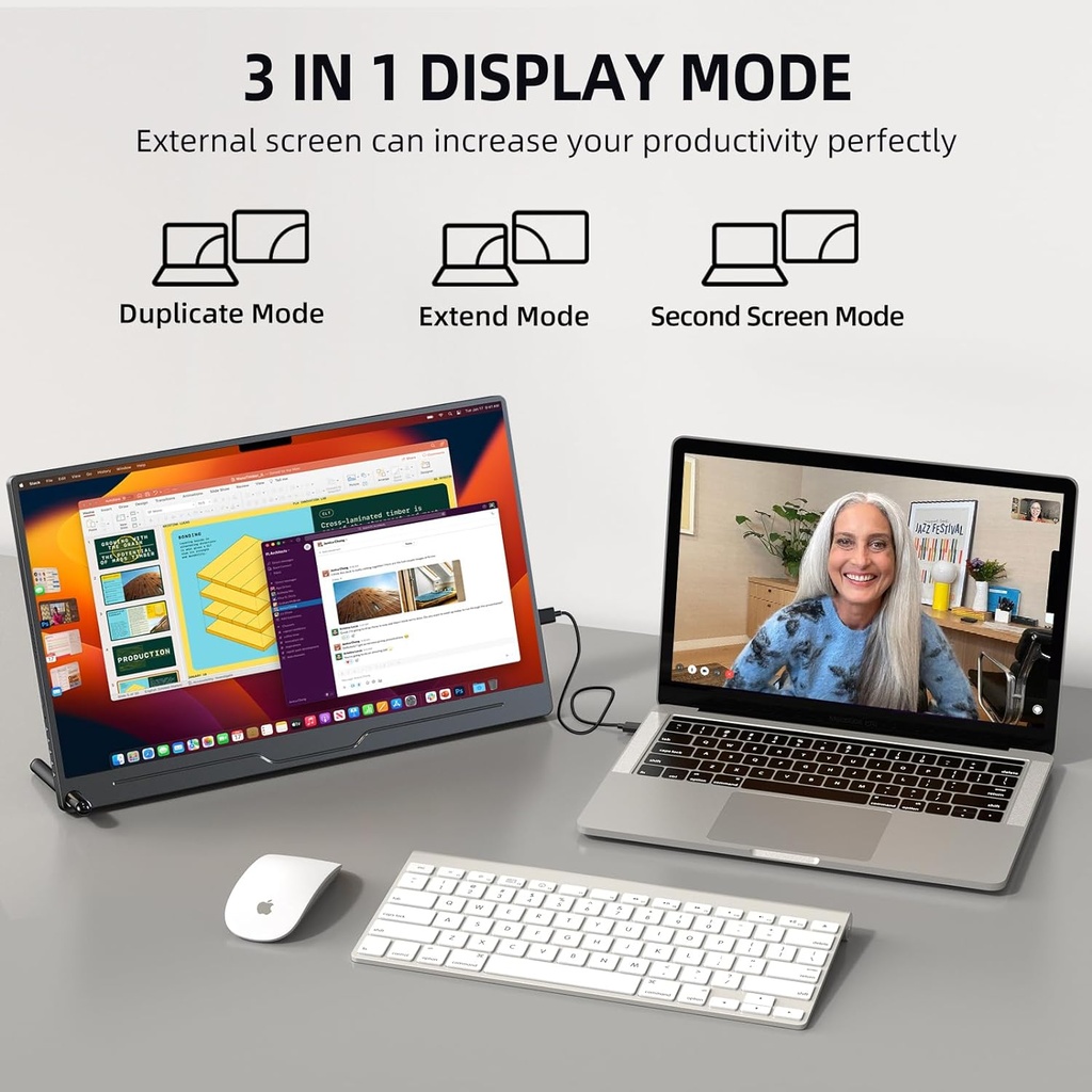 UPERFECT 15.6Inch LCD Monitor Ultrathin 1080P IPS FHD USB Type C Dispaly