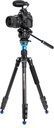 Benro Aero 2 PRO Aluminum Travel Video Tripod, Converts to Monopod, Flip Leg Locks, Leveling Column and S2PRO Video Head (A1883FS2PRO)