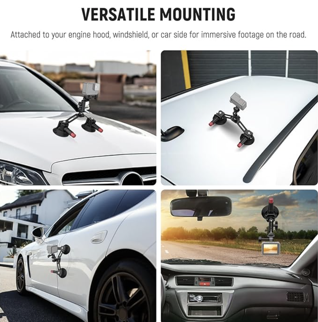 NEEWER Dual Suction Cup Car Mount Kit with 360° Ball Head Magic Arm (10104011)