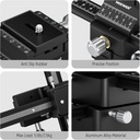 NEEWER 4-Way Macro Focusing Rail Slider with Quick Release Plate