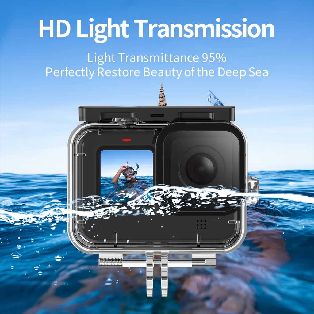 TELESIN Waterproof Case For GoPro Hero ( 9 10 11 12 ) Underwater Diving Housing Cover