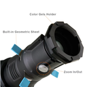 36 Degree Lens Snoot Bowens Mount Photography Photo Condenser with Built-in Geometric Sheet Shapes Gobo Filter Gels