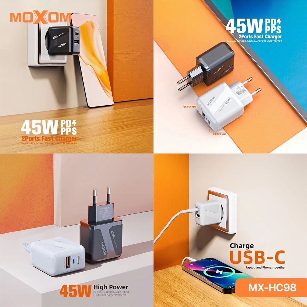 MOXOM MX-HC98 45W PD Charger 2 ports