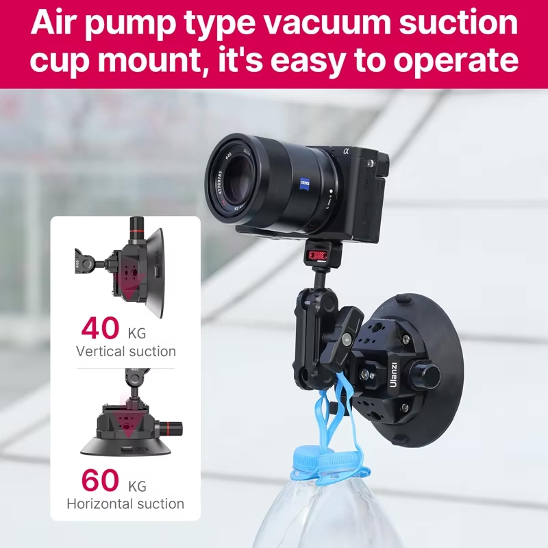 Ulanzi SC-01 Hand Pump Suction Cup 360° Adjustable 3 inch For GoPro Insta360 DJI Action Smart Phone