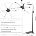 HD-M26X Led Star Light for Eyelash Extension, Makeup, 3200-5600k Filming & Photography Standing Lamp with Phone Holder, 360째 Rotation Lash Light,Black