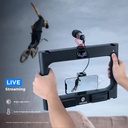 NEEWER Smartphone Video Rig with Light, Handheld Phone Stabilizer with Selfie Ring Light Dimmable 3200K~5600K CRI97+ LED Video Light for YouTube Video Recording/Makeup, Batteries&Charger Included (10099727)