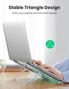 UGREEN 40289 - Laptop Stand for Desk Adjustable, Portable Aluminium Laptop Riser for Desk with Carry Bag, Folding Stand for 8-17.3 inch