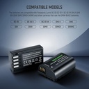 NEEWER DMW-BLK22 Replacement Battery and Charger Set, 2 Pack 2400 mAh Batteries and Type C Dual Channel USB Charger 10102335