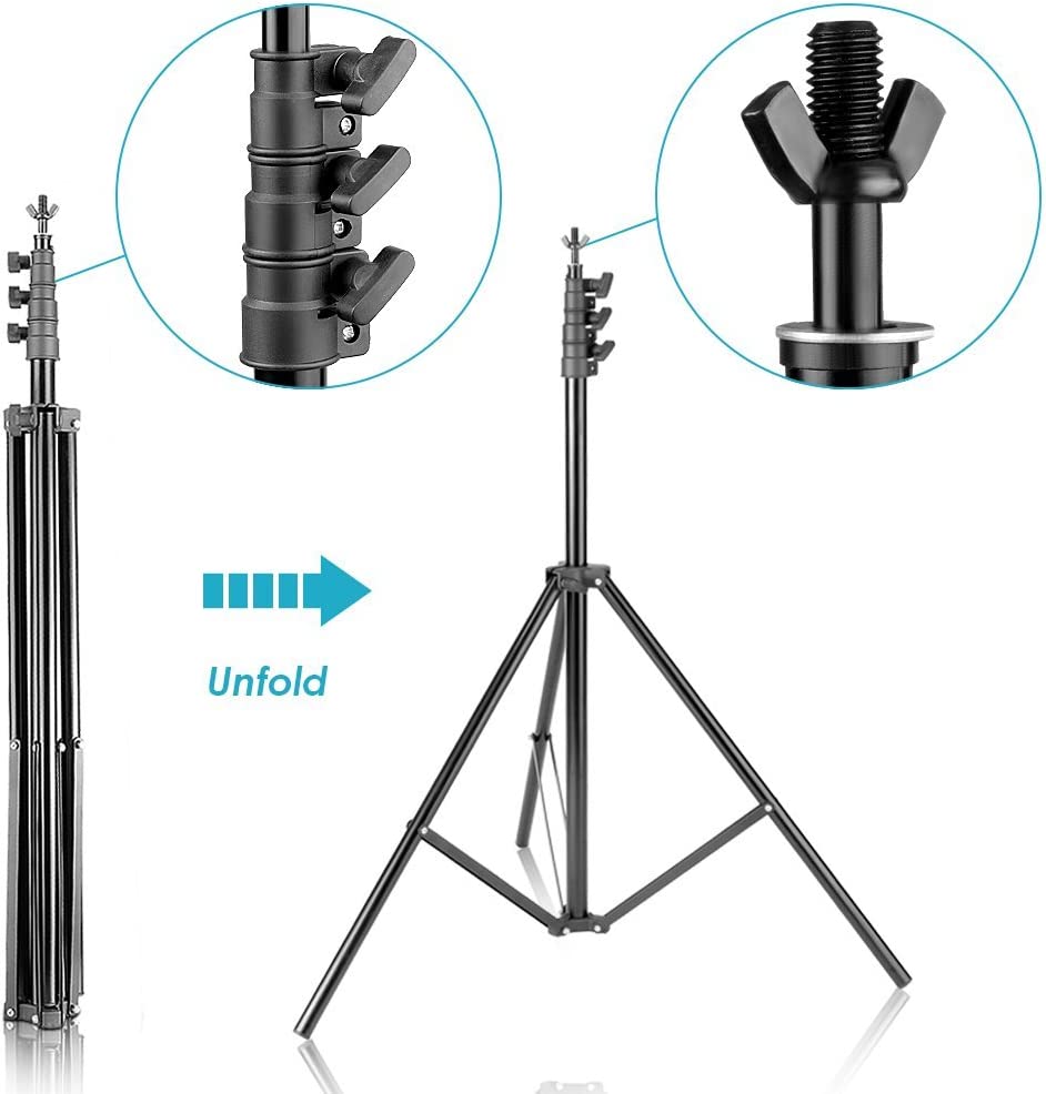 Neewer 8.5ft X 10ft/2.6M X 3M Background Stand Support System with 6ft X 9ft/1.8M X 2.8M Backdrop(White,Black,Green) for Portrait,Product Photography and Video Shooting (10086005)