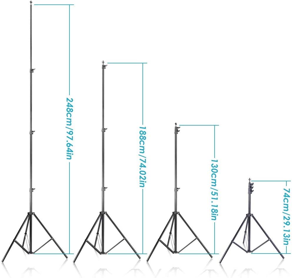 Neewer 8.5ft X 10ft/2.6M X 3M Background Stand Support System with 6ft X 9ft/1.8M X 2.8M Backdrop(White,Black,Green) for Portrait,Product Photography and Video Shooting (10086005)