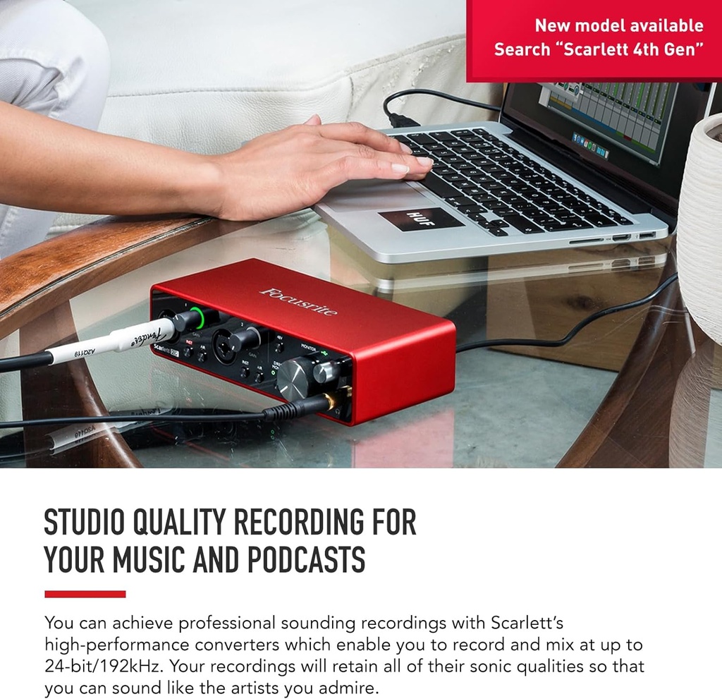 Focusrite Scarlett 2i2 3rd Gen USB Audio Interface for Recording