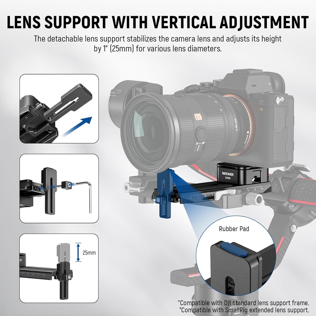 NEEWER Arca Type Quick Release System for Handheld Gimbals Max Load 10kg, CA026