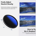 Neewer Professional MRC Variable ND Ultra-Slim Filter for 72mm Camera Lens 10100330
