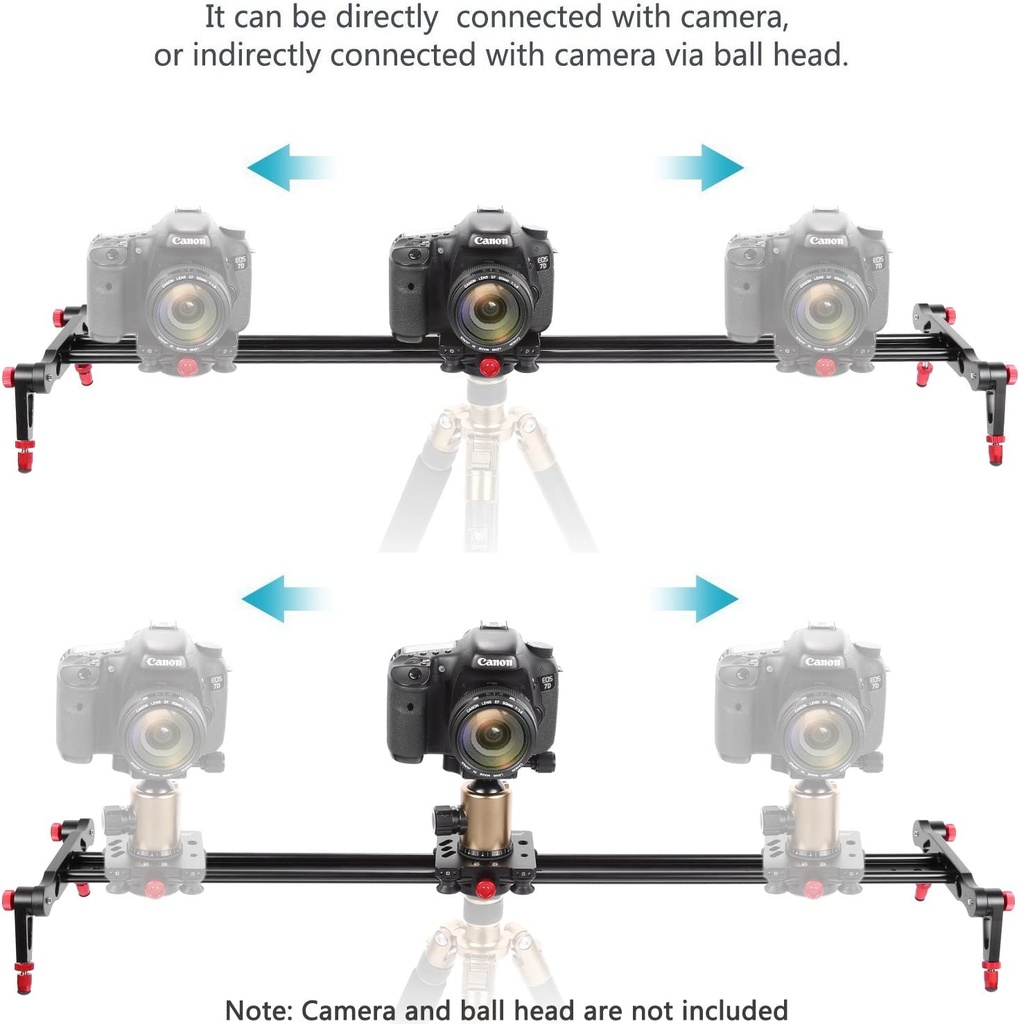 Neewer Aluminum Alloy Camera Track Slider Video Stabilizer Rail with 4 Bearings for DSLR Camera DV Video Camcorder Film Photography, Loads up to 17.5 pounds/8 kilograms (120cm) (10089698)