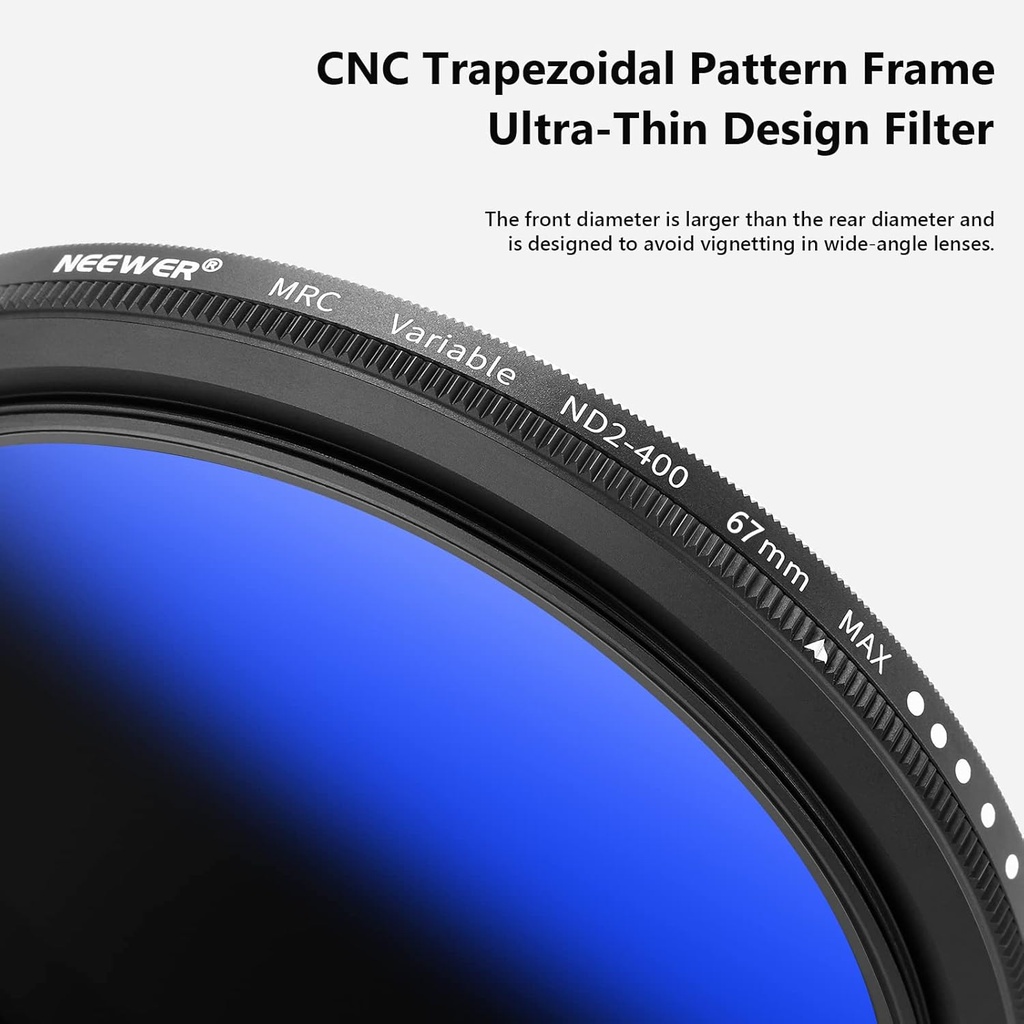 NEEWER 67MM MRC ADJUSTABLE ND FILTER ND2 TO ND400 10100329