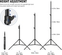 NEEWER Upgraded 190cm Photography Light Stand, Spring Loaded Collapsible Metal Tripod Stand with 1/4" Screw&Stronger Tube Joints for Strobe Softbox LED Light Ring Light, Max Load:6.5kg (10100156)