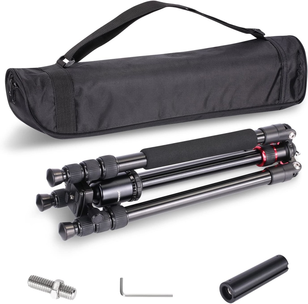 Neewer Aluminum Alloy 64 inches/162 Centimeters Camera Travel Tripod Monopod with 360 Degree Ball Head,1/4 inch Quick Shoe Plate and Bag for DSLR Camera Video Camcorder up to 26.5 pounds/12 kilograms (10090550)