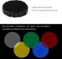 Neewer Medium Aluminum Alloy Conical Snoot Kit with Honeycomb Grid and 5pcs Color Gel Filters 10092555