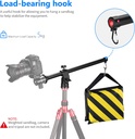 Neewer Tripod Boom Arm, 19.7" Horizontal Center Column Tripod Extension Arm Rotatable 360° Aluminum Alloy Swivel Lock for Overhead Photography, Macro and Low-Angle Shooting, Load up to 22lbs/10kg (10098197)