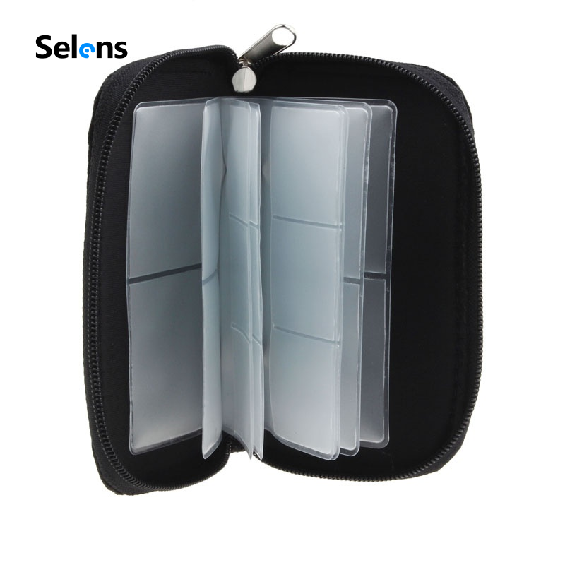 Selens Memory Card Carrying Case Bag Micro SD MMC CF SDHC Holder 20 Slots Black