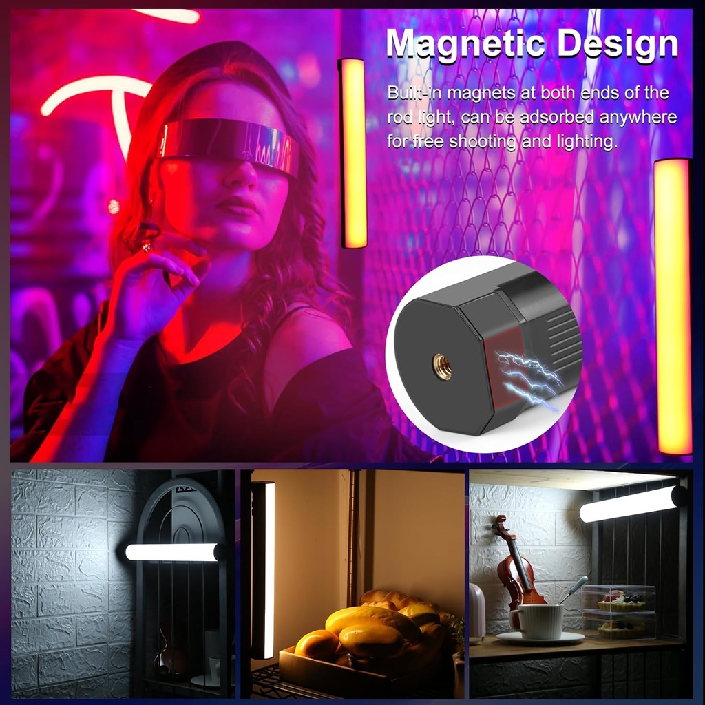 Puluz PU4139 30cm Photo Handheld Full Color RGB Stick Light Magnetic LED Fill Light