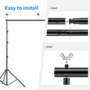 Neewer® Background Stand Support System 2.6M x 3M/8.5ft x 10ft Kit with Carrying Case for Muslins Backdrops,Paper and Canvas (10085944)