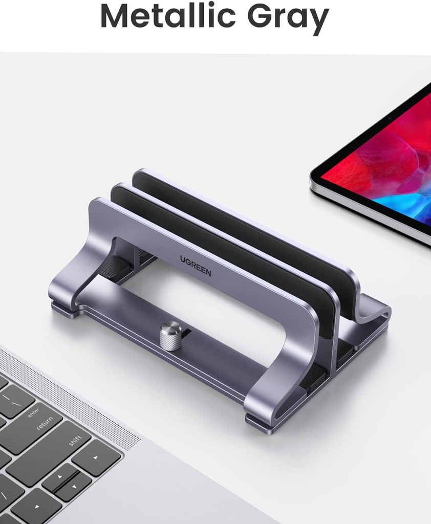 UGREEN 60643 Vertical Laptop Stand Holder Desk Dual Aluminum Dock