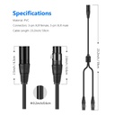 Neewer XLR Splitter Male to 2 Female Cable, Dual Female XLR to Male XLR Mic Combiner Y Cord Balanced Microphone Splitter Cable (3-Pin 2 Female to 1 Male) — 1.6 Feet (40100292)