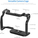 NEEWER Camera Cage Compatible with Canon EOS R5 R6 R5 C, Aluminum Alloy DSLR Rig Stabilizer with 1/4"&3/8" Threads, Cold Shoe, and NATO Rail for Vlogging, Filmmaking, Video Recording (VS101) (10099664)