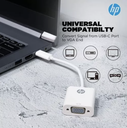 HP Type-C to VGA Adapter, White 55704