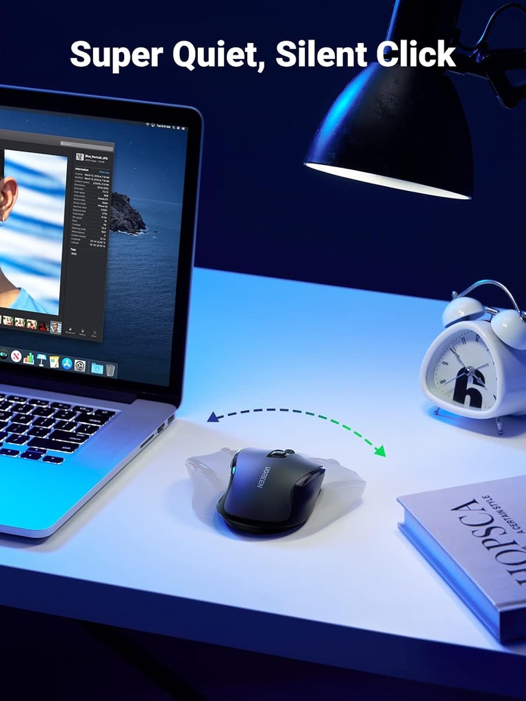 UGREEN 90855 - Wireless Mouse 2.4G with USB Receiver, 5-Level 4000 DPI 6 Buttons,18 Months Battery Life Cordless Mouse