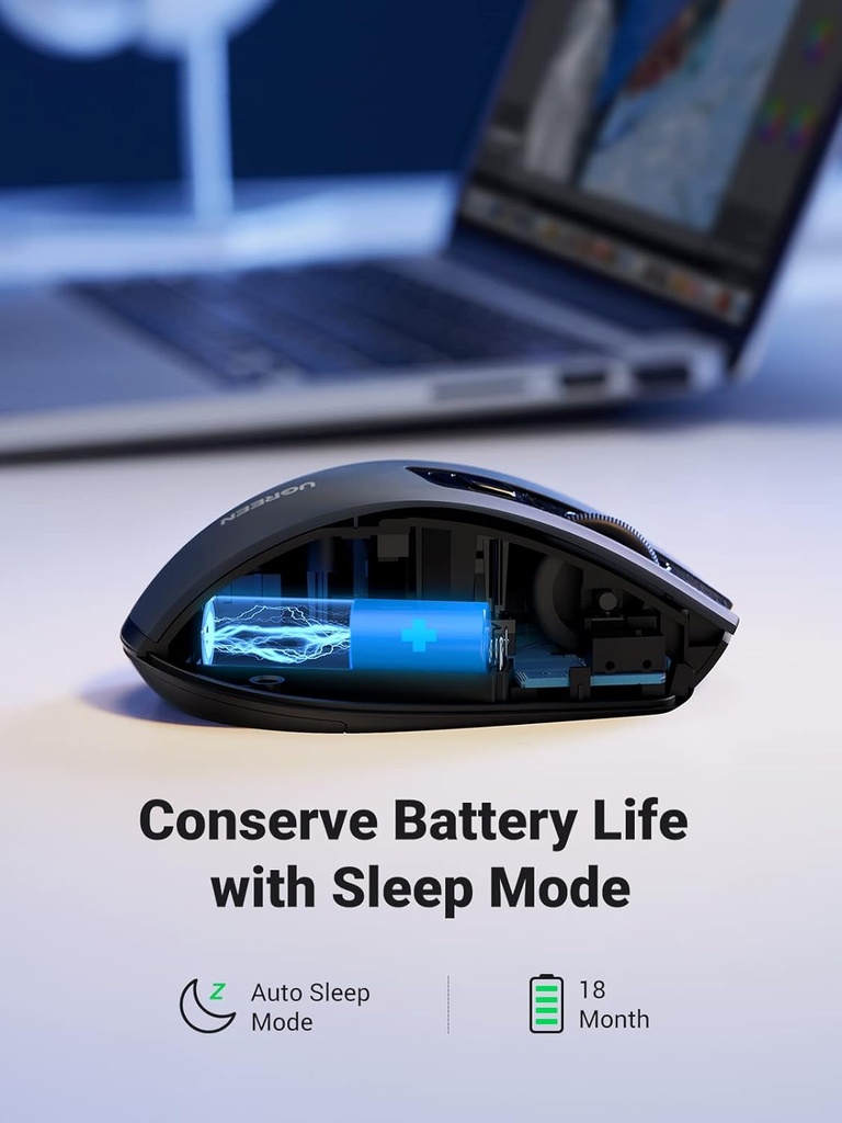 UGREEN 90545 - Ergonomic Wireless Mouse 2.4G 4000DPI Silence Design