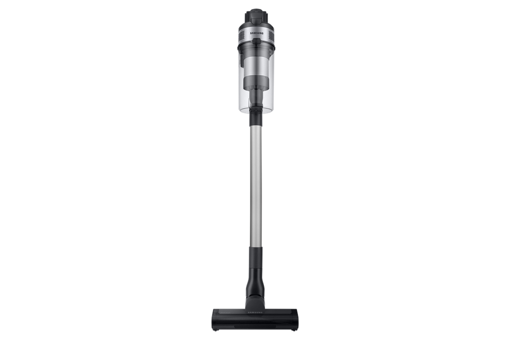 Samsung Vacuum VS15A60AGR5/ML (Digital Inverter Motor, 150W suction power, Multi Cyclone system, Fine Dust Filter, Detachable battery, 40 min run time, Washable dustbin, Wall-mounted charger, Lightweight 2.16kg, Multiple accessories, Black Chrometal finish, LED charge indicator)