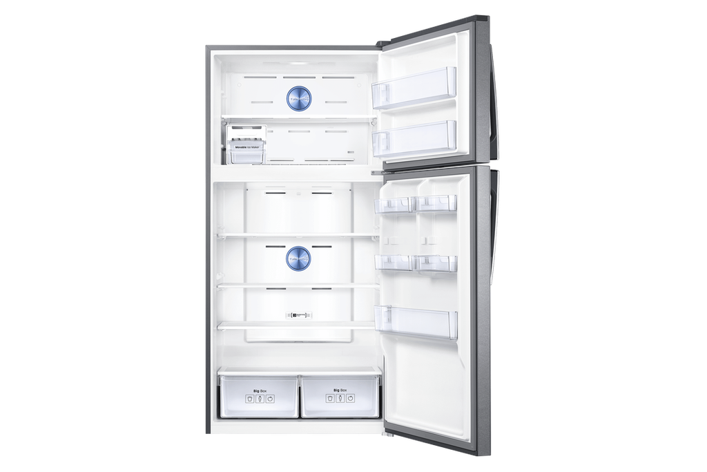 Samsung REF RT58K7004SL (600L Capacity, Twin Cooling Plus, Digital Inverter Compressor, Tempered Glass Shelves, Top LED Lighting, External Display & Control, Ez Clean Steel Color, Twist Ice Maker)