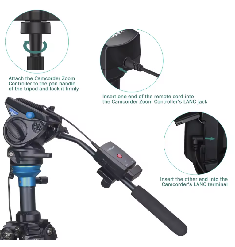 AODELAN Lanc Camcorder Zoom Controller Video Camera Zoom Video Recording Remote Control with 2.5mm Cable for Canon