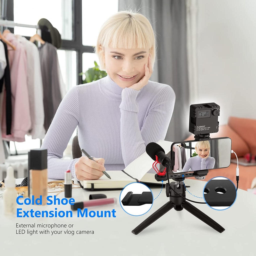 NEEWER Cold Shoe Bracket Extension Bar, Hot Shoe Extension, Microphone Mount with 1/4” Tripod Screws Compatible with Sony Mirrorless Camera ZV-1 ZV-E10 A7C A6400 A6600 Smooth 4 Smooth 5 OM4 OM5 (ST25) (10100356)