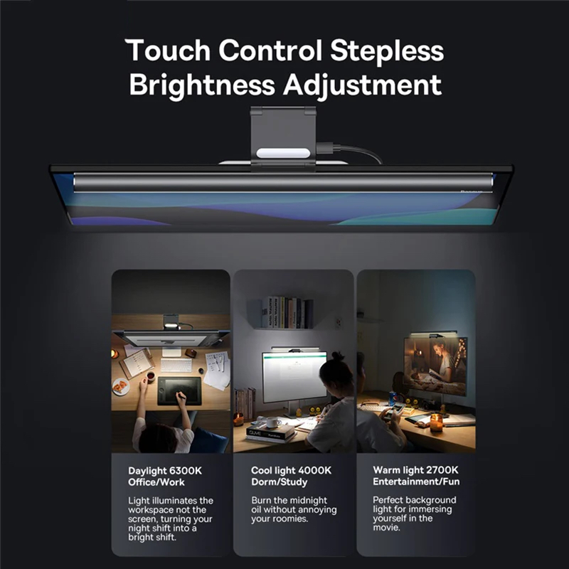 Baseus Computer Light Desk Lamp Screen Black / Version :  i-work 2