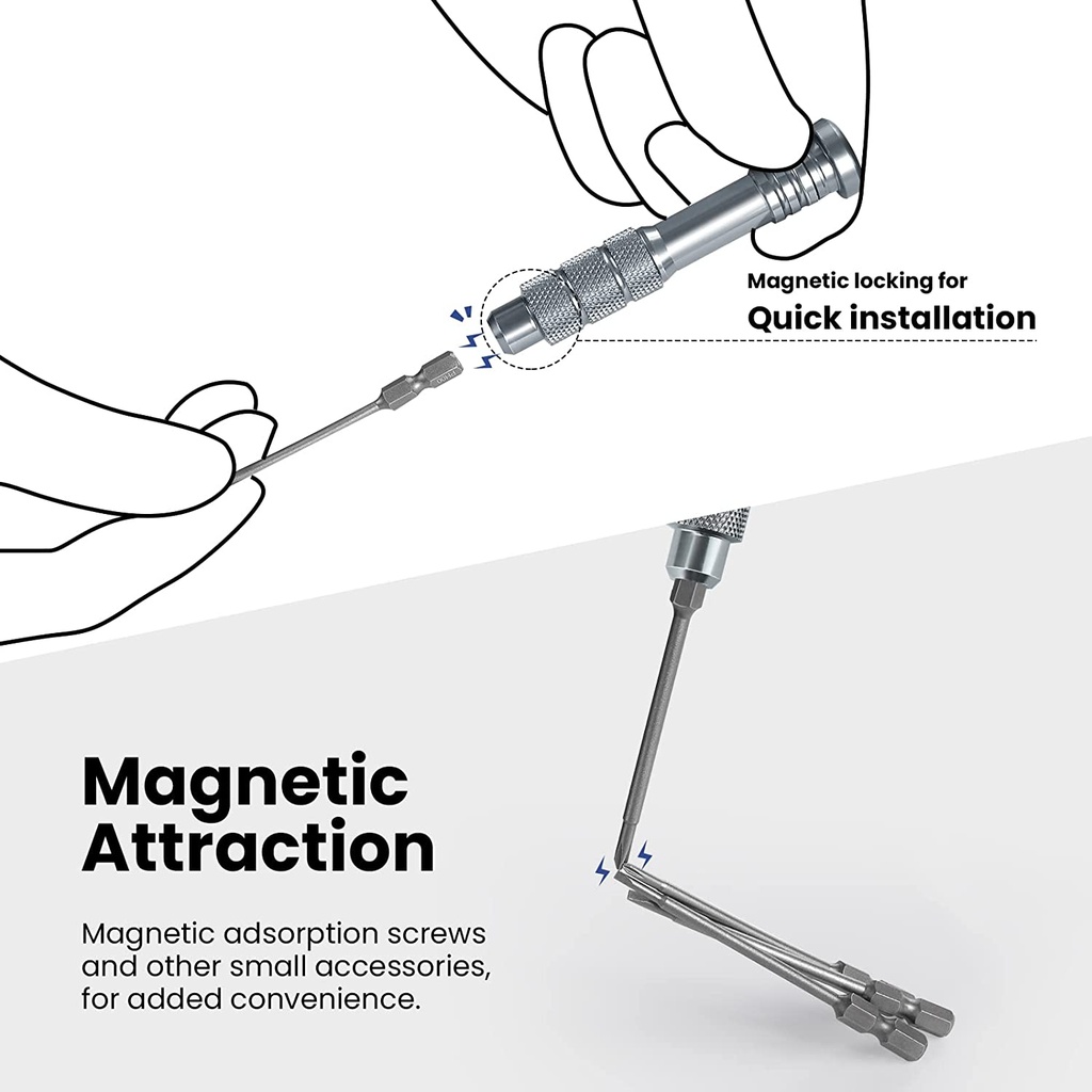 NEEWER 11-Piece Precision Screwdriver Set, 2 Magnetic Handles with 9 Screwdriver Blades(Slotted&Phillips) for Repair/Assembly of Electronics/Cameras/Glasses/Smartphones/Watches, Storage Case Included